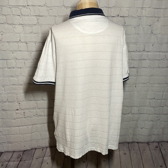 Primark White and Navy Medium Polo Shirt - Picture 2 of 7